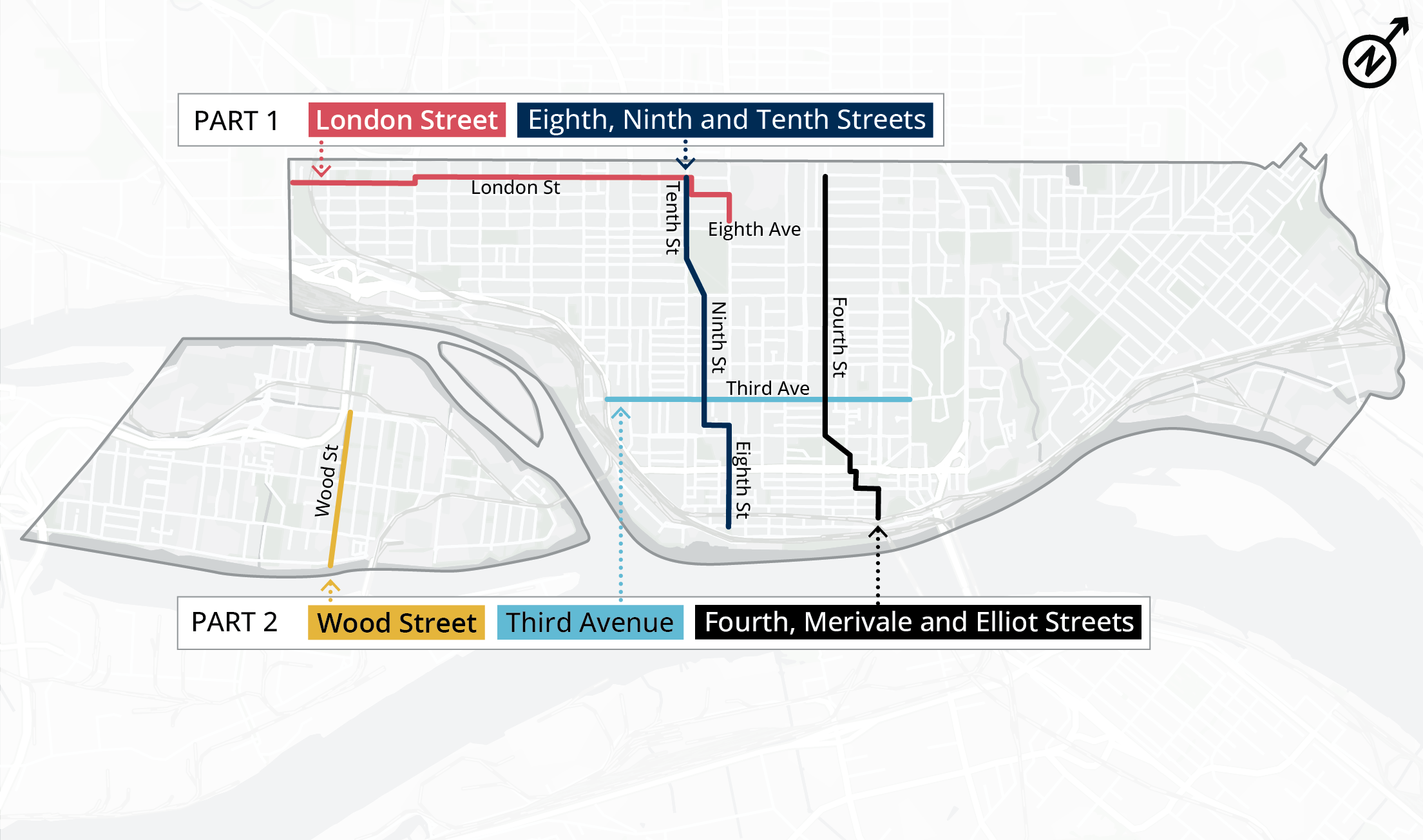 Map: the Active Transportation Network Plan Year 2 Routes map