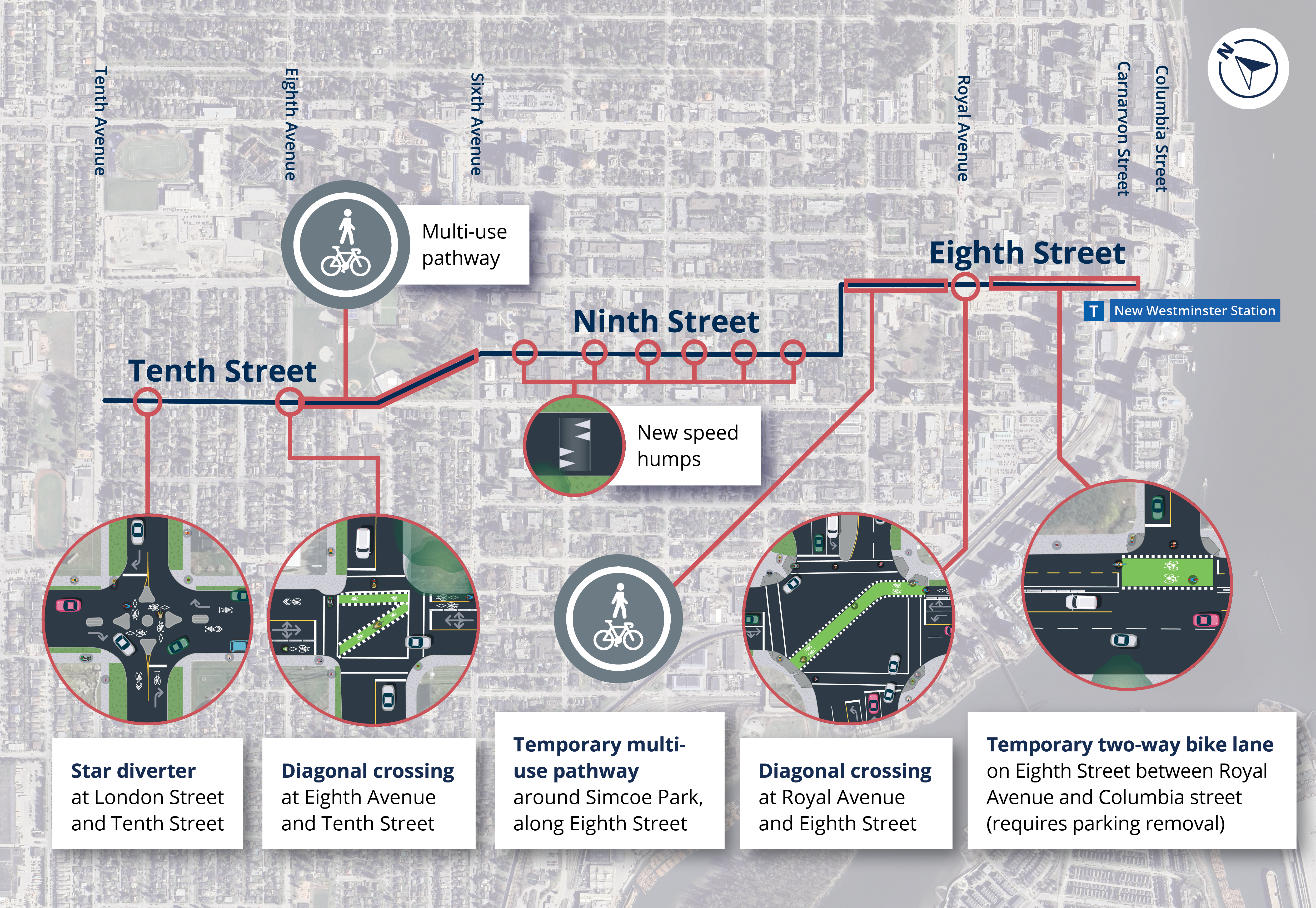 Eighth, Ninth and Tenth Streets Overview Map